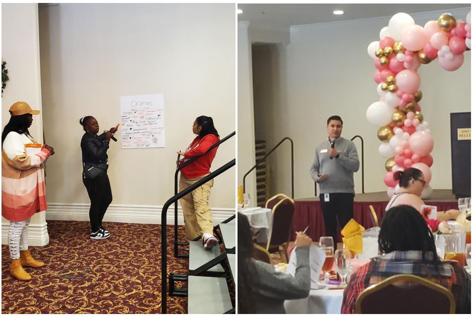 Students working on Real Colors assignments.