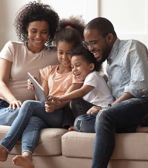 Family on the couch